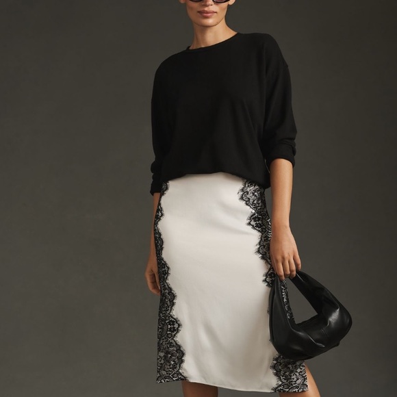 Maeve Dresses & Skirts - Maeve Black and White Lace Midi Skirt